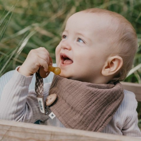 BIBS BANDANA BIB DARK OAK bandanka śliniak z kieszonką na smoczek 100% organic cotton