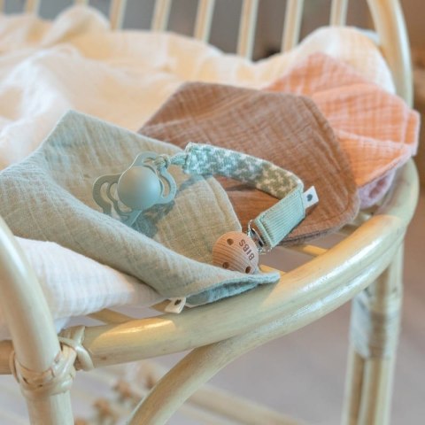 BIBS BANDANA BIB SAGE bandanka śliniak z kieszonką na smoczek 100% organic cotton