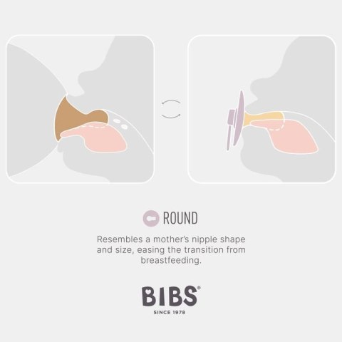 BIBS COLOUR VANILLA NIGHT M Smoczek Uspokajający kauczuk Hevea