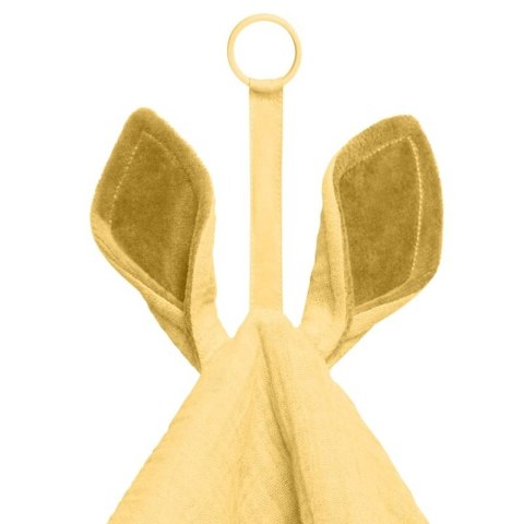 BIBS CUDDLE CLOTH KANGAROO PALE BUTTER Pieluszka przytulanka z zawieszką na smoczek
