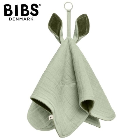BIBS CUDDLE CLOTH KANGAROO SAGE Pieluszka przytulanka z zawieszką na smoczek