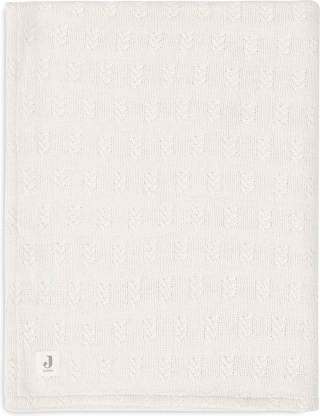 Kocyk dziany ciepły do łóżeczka 100x150cm Grain Knit Krem