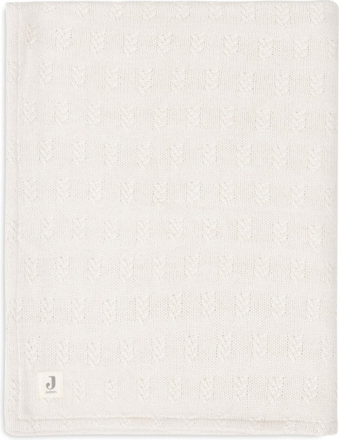 Kocyk dziany ciepły do łóżeczka 100x150cm Grain Knit Krem