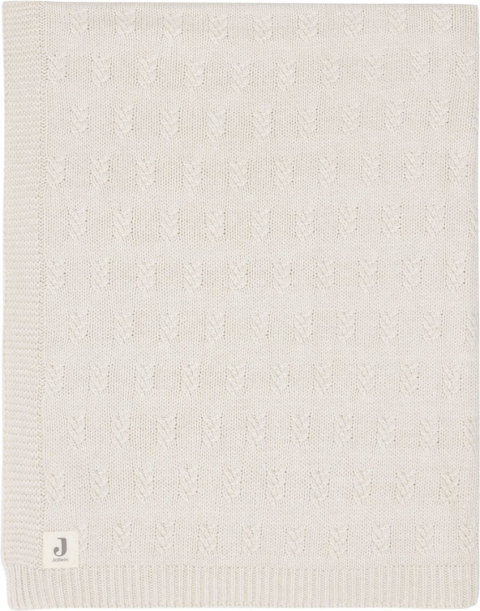 Kocyk dziany ciepły do łóżeczka 100x150cm Grain Knit Krem