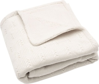 Kocyk dziany ciepły do łóżeczka 100x150cm Grain Knit Krem
