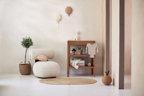 Kocyk dziany ciepły do łóżeczka 100x150cm Grain Knit Krem