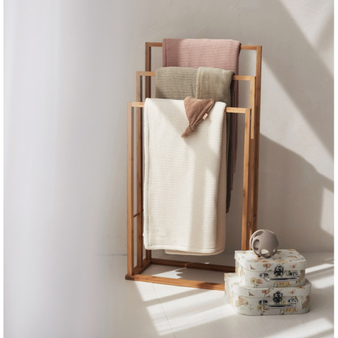 Kocyk do wózka fotelika i kołyski tkany 100x150 cm Basic oliwka Jollein