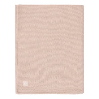 Kocyk do wózka fotelika i kołyski tkany 100x150 cm Basic różowy Jollein