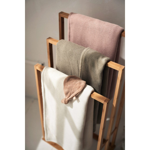 Kocyk do wózka fotelika i kołyski tkany 100x150 cm Basic różowy Jollein