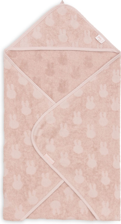 Ręcznik kąpielowy z kapturem 75x75cm Miffy Jacquard Wild Rose Jollein