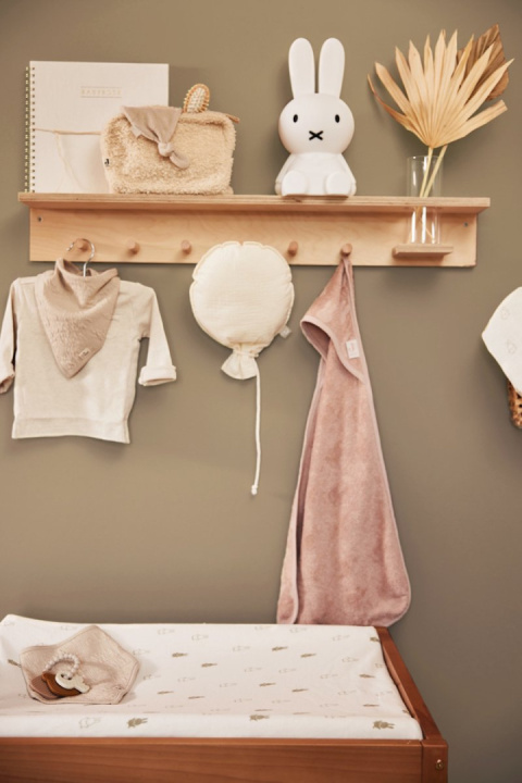 Ręcznik kąpielowy z kapturem 75x75cm Miffy Jacquard Wild Rose Jollein