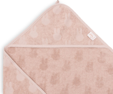 Ręcznik kąpielowy z kapturem 75x75cm Miffy Jacquard Wild Rose Jollein