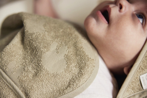 Ręcznik kąpielowy z kapturem Terry 75x75cm Miffy Jacquard Olive Green Jollein