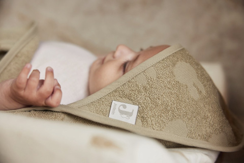 Ręcznik kąpielowy z kapturem Terry 75x75cm Miffy Jacquard Olive Green Jollein