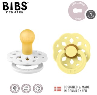 BIBS BOHEME 2-PACK WHITE & SUNSHINE M Smoczek Uspokajający kauczuk Hevea