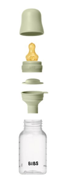 BIBS BUTELKA PLASTIC PP ze smoczkiem antykolkowym z kauczuku naturalnego poj. 150 ml SAGE