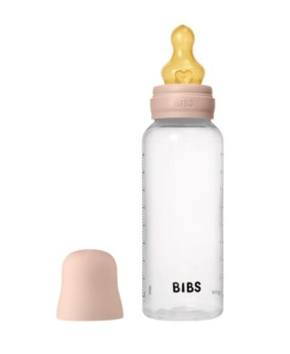 BIBS BUTELKA PLASTIC PP ze smoczkiem antykolkowym z kauczuku naturalnego poj. 270 ml BLUSH