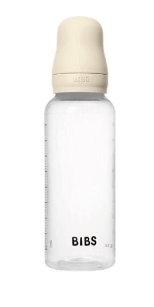 BIBS BUTELKA PLASTIC PP ze smoczkiem antykolkowym z kauczuku naturalnego poj. 270 ml IVORY