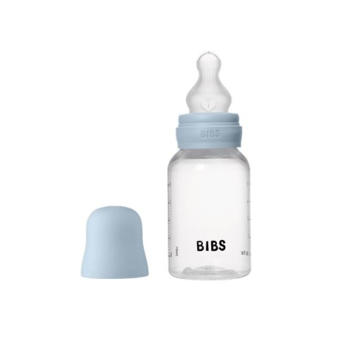 BIBS BUTELKA PLASTIC PP ze smoczkiem antykolkowym z silikonu medycznego poj. 150 ml BABY BLUE
