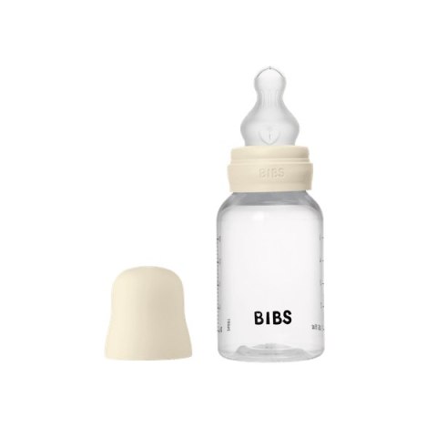 BIBS BUTELKA PLASTIC PP ze smoczkiem antykolkowym z silikonu medycznego poj. 150 ml IVORY