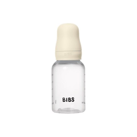 BIBS BUTELKA PLASTIC PP ze smoczkiem antykolkowym z silikonu medycznego poj. 150 ml IVORY