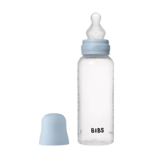 BIBS BUTELKA PLASTIC PP ze smoczkiem antykolkowym z silikonu medycznego poj. 270 ml BABY BLUE