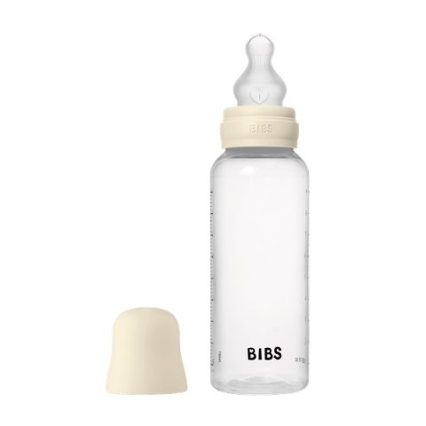 BIBS BUTELKA PLASTIC PP ze smoczkiem antykolkowym z silikonu medycznego poj. 270 ml IVORY