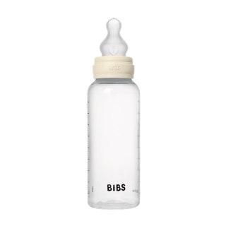 BIBS BUTELKA PLASTIC PP ze smoczkiem antykolkowym z silikonu medycznego poj. 270 ml IVORY