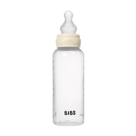 BIBS BUTELKA PLASTIC PP ze smoczkiem antykolkowym z silikonu medycznego poj. 270 ml IVORY