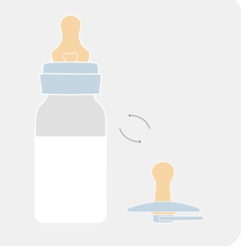 BIBS BUTELKA SZKLANA ze smoczkiem antykolkowym z silikonu medycznego poj 120 ml BABY BLUE