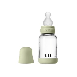 BIBS BUTELKA SZKLANA ze smoczkiem antykolkowym z silikonu medycznego, pojemność 120 ml, SAGE