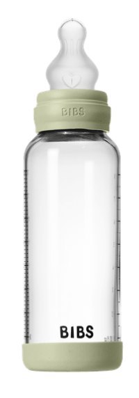 BIBS BUTELKA SZKLANA ze smoczkiem antykolkowym z silikonu medycznego, pojemność 240 ml, SAGE