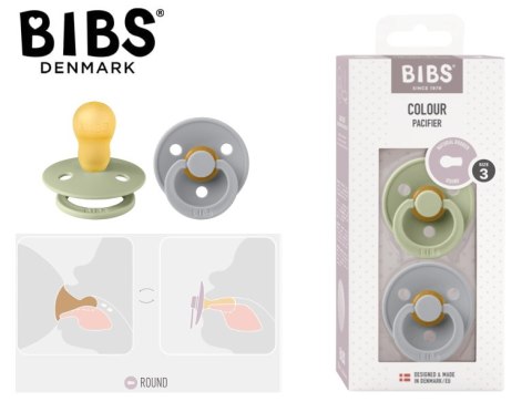 BIBS COLOUR 2-PACK CLOUD & SAGE L Smoczek Uspokajający kauczuk Hevea