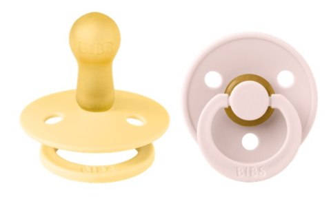 BIBS COLOUR 2-PACK PALE BUTTER & PETAL M Smoczek Uspokajający kauczuk Hevea