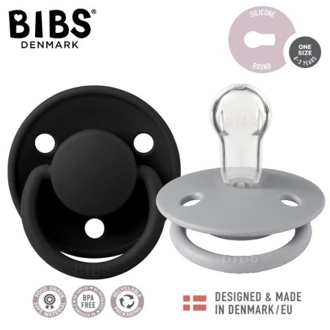 BIBS DE LUX 2-PACK CLOUD & BLACK Smoczek uspokajający silikonowy ONE SIZE