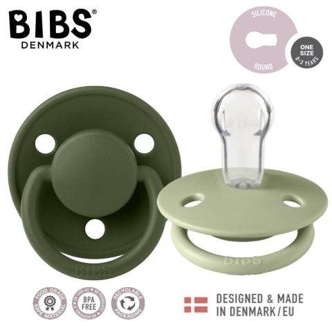 BIBS DE LUX 2-PACK SAGE & GREEN HUNTER Smoczek uspokajający silikonowy ONE SIZE