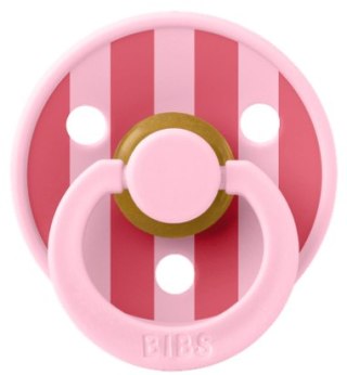 BIBS STUDIO COLOUR BABY PINK/CORAL Smoczek uspokajający kauczuk Hevea roz S FLOWPACK