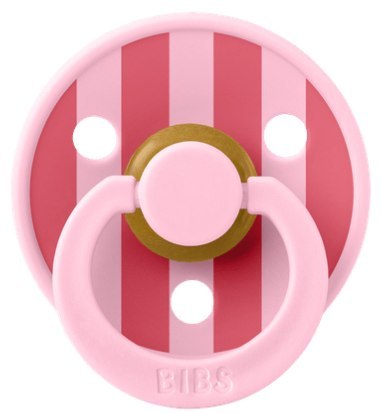 BIBS STUDIO COLOUR BABY PINK/CORAL Smoczek uspokajający kauczuk Hevea roz S FLOWPACK
