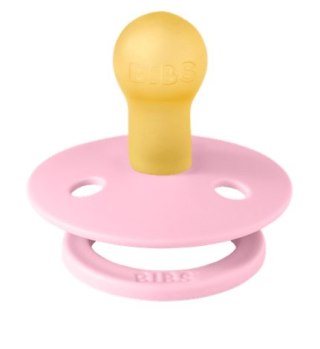 BIBS STUDIO COLOUR BABY PINK/CORAL Smoczek uspokajający kauczuk Hevea roz S FLOWPACK