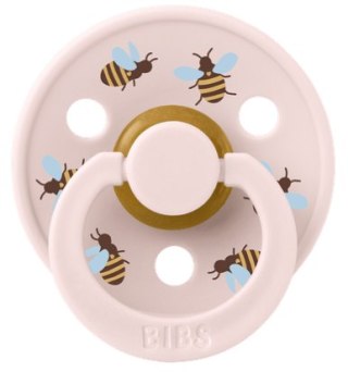 BIBS STUDIO COLOUR BUMBLEBEE FRIENDS Smoczek uspokajający kauczuk Hevea, roz M, FLOWPACK, PETAL