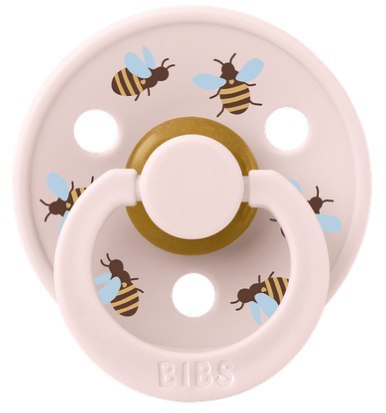 BIBS STUDIO COLOUR BUMBLEBEE FRIENDS Smoczek uspokajający kauczuk Hevea, roz M, FLOWPACK, PETAL