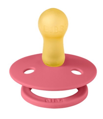 BIBS STUDIO COLOUR CORAL/BABY PINK Smoczek uspokajający kauczuk Hevea, roz M, FLOWPACK