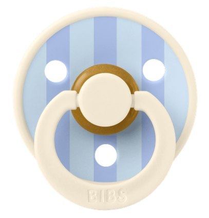 BIBS STUDIO COLOUR IVORY/DUSTY BLUE Smoczek uspokajający kauczuk Hevea, roz M, FLOWPACK