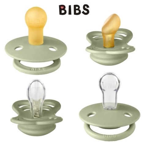 BIBS TRY-IT zestaw 4 szt smoczków niemowlęcych o różnych ustnikach SAGE