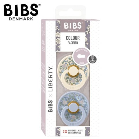 BIBS LIBERTY COLOUR 2-PACK ELOISE DUSTY BLUE M Smoczek uspokajający kauczuk Hevea