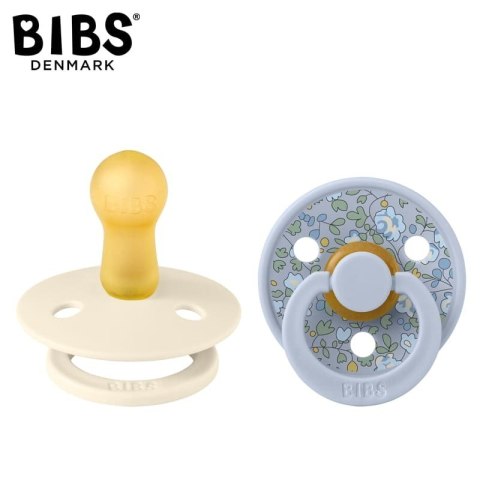 BIBS LIBERTY COLOUR 2-PACK ELOISE DUSTY BLUE M Smoczek uspokajający kauczuk Hevea