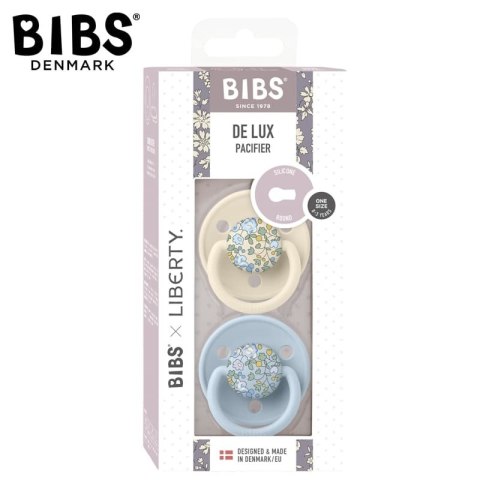 BIBS LIBERTY DE LUX ELOISE BABY BLUE Smoczek uspokajający silikonowy ONE SIZE