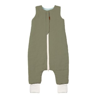 Hi Little One śpiworek dwustronny z nogawkami TOG 1,5 BIO muślin SLIM BAG GREEN HUNTER/MINT roz M