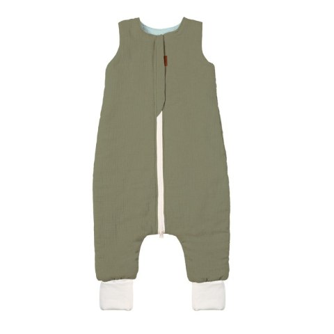 Hi Little One śpiworek dwustronny z nogawkami TOG 1,5 BIO muślin SLIM BAG GREEN HUNTER/MINT roz M