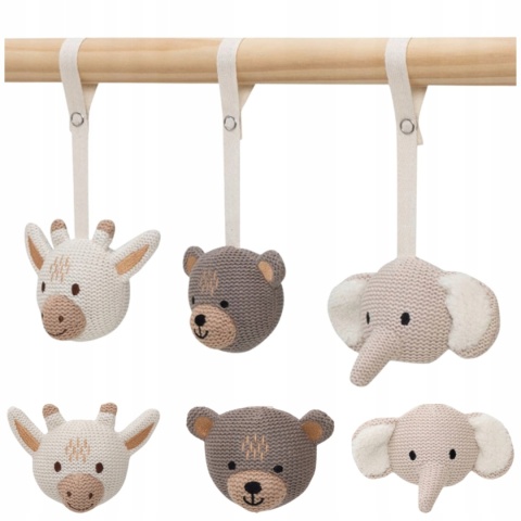 Jollein 3 zabawki interaktywne do stojaka BABYGYM ANIMALS